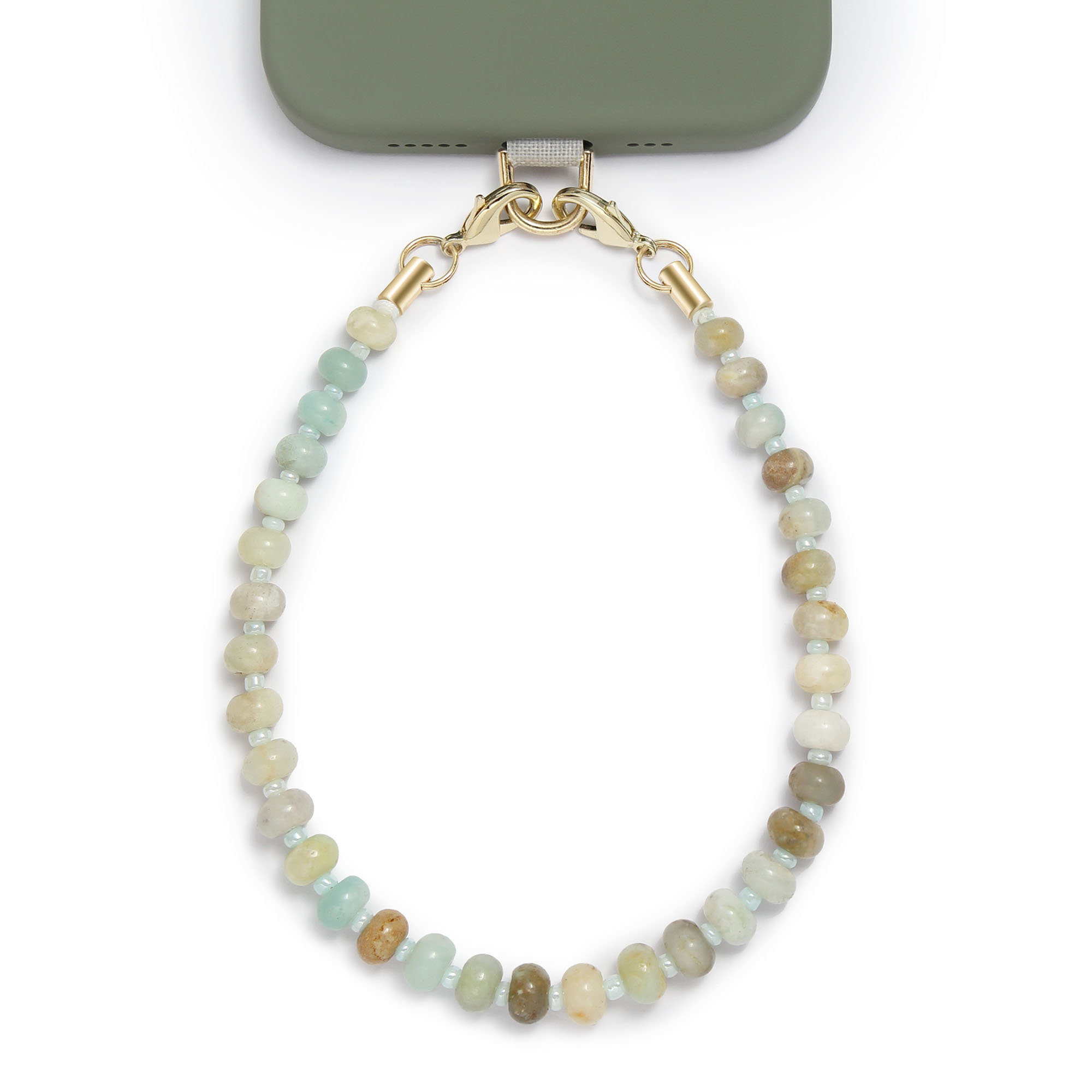 Posadina Natural Stone Phone Charm, Beaded Healing Phone Wrist Strap, Handmade Cellphone Chain Lanyard with Tether Tab